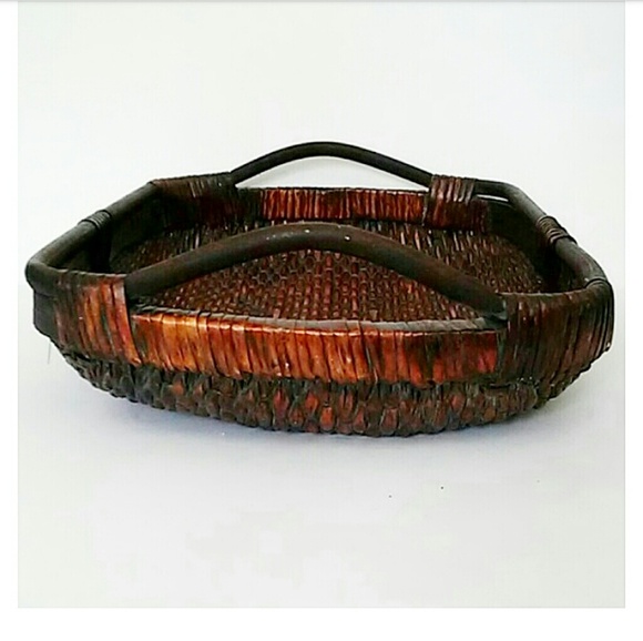 Wicker Woven Decorative Basket Tray - Picture 4 of 7